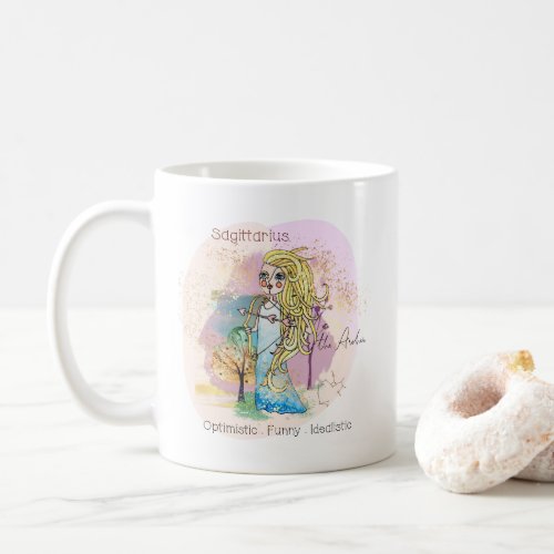 Zodiac Sign Sagittarius Whimsical Name Coffee Mug