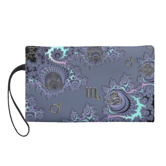Zodiac Sign Scorpio Mystical Symbols Wristlet Purse (Back)