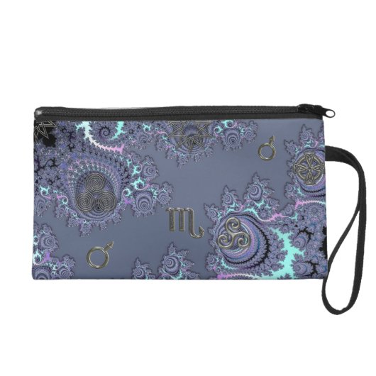 Zodiac Sign Scorpio Mystical Symbols Wristlet Purse (Front)