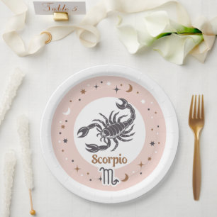 Zodiac Sign Scorpio Paper Plates