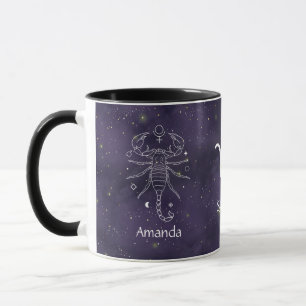 Zodiac Sign Scorpio Watercolor Customizable Mug
