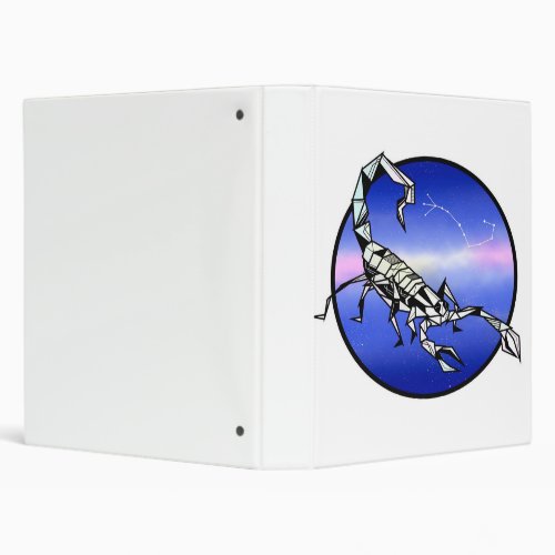 Zodiac Sign Scorpio White Canvas Wall Art Design 3 Ring Binder