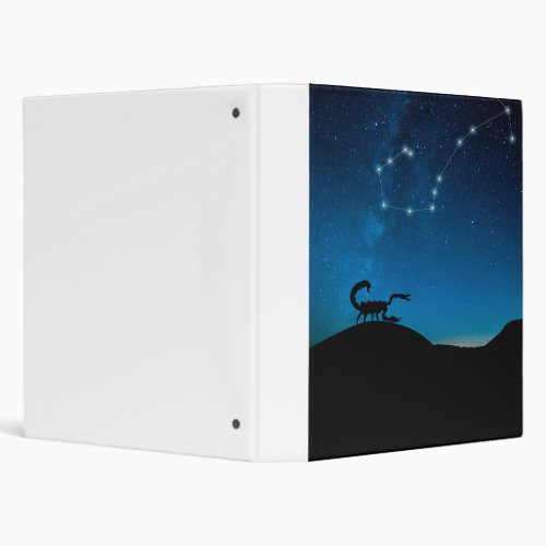 Zodiac Sign Scorpio White Canvas Wall Art Design 3 Ring Binder