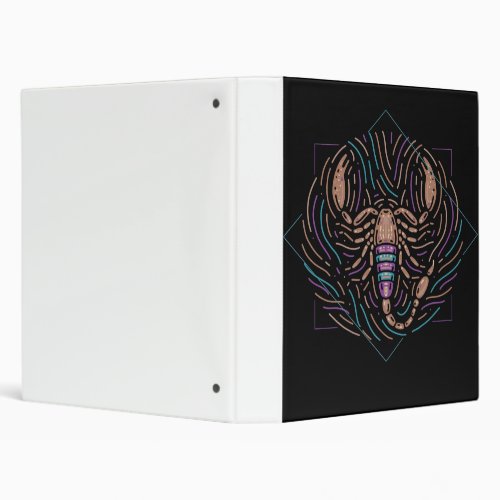 Zodiac Sign Scorpio White Canvas Wall Art Design 3 Ring Binder