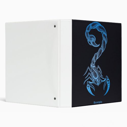 Zodiac Sign Scorpio White Canvas Wall Art Design 3 Ring Binder