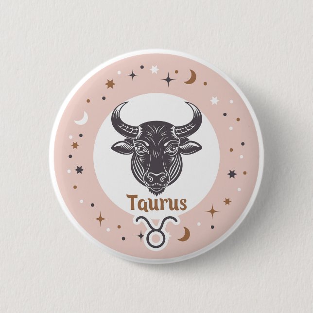 Zodiac Sign Taurus Button (Front)