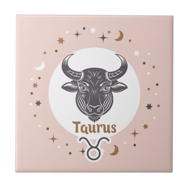 Zodiac Sign Taurus Ceramic Tile (Front)