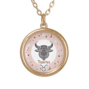 Zodiac Sign Taurus Gold Plated Necklace