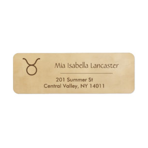 Zodiac Sign - Taurus Return Address Labels
