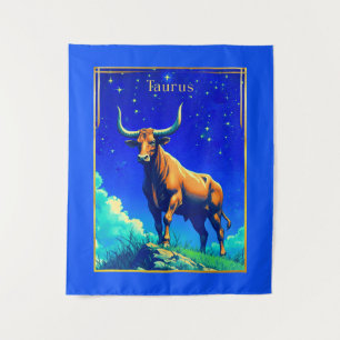 Zodiac Sign Taurus Rooted in Earth and Sky Tapestry