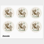 Zodiac Sign Taurus Symbol Classic Round Sticker (Sheet)