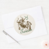 Zodiac Sign Taurus Symbol Classic Round Sticker (Envelope)
