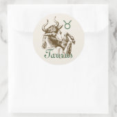 Zodiac Sign Taurus Symbol Classic Round Sticker (Bag)