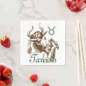 Zodiac Sign Taurus Symbol Paper Napkins (Insitu)