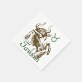 Zodiac Sign Taurus Symbol Paper Napkins (Corner)