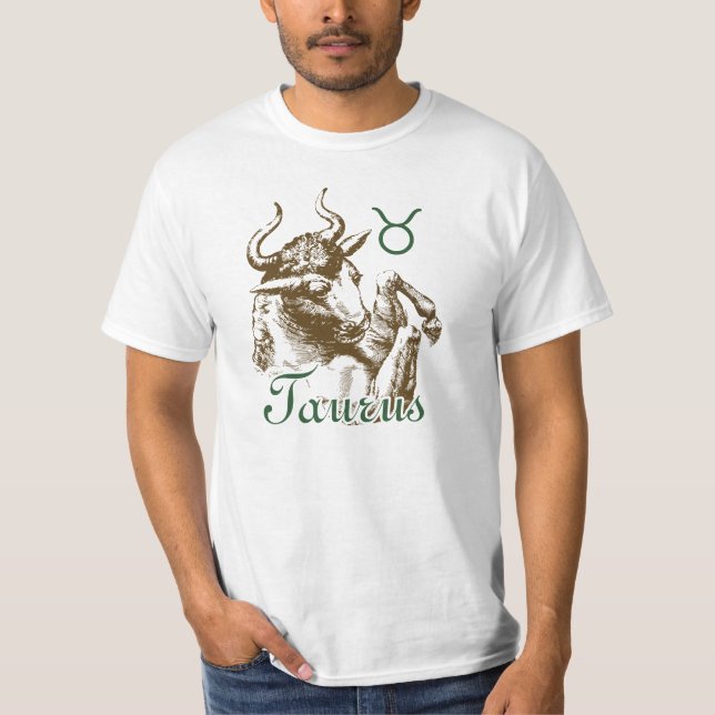 Zodiac Sign Taurus Symbol T-Shirt (Front)