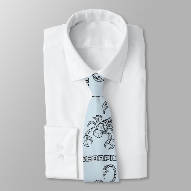 Zodiac Sign Tie: Scorpio(Transparent) Neck Tie (Tied)