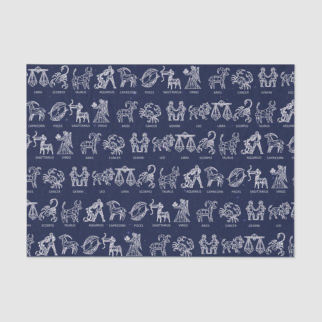 Zodiac Sign Tissue Paper(Blue) Tissue Paper (Front)