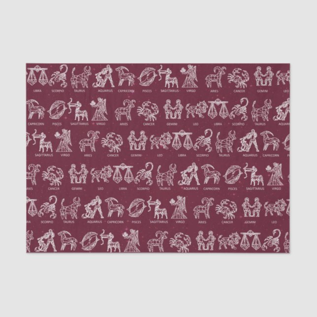 Zodiac sign Tissue Paper(Red) Paper (Front)