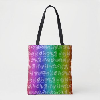 Zodiac Sign Tote Bag( Bright Rainbow) by Digital_Attic_95 at Zazzle