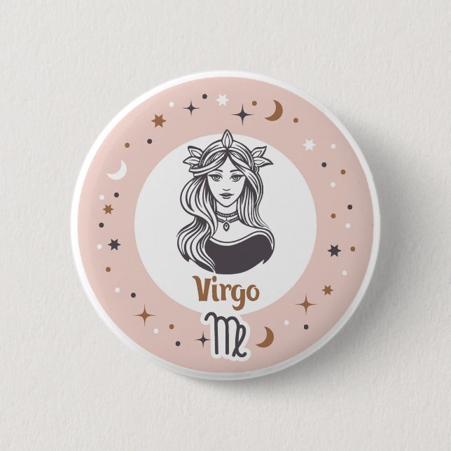 Zodiac Sign Virgo Button (Front)