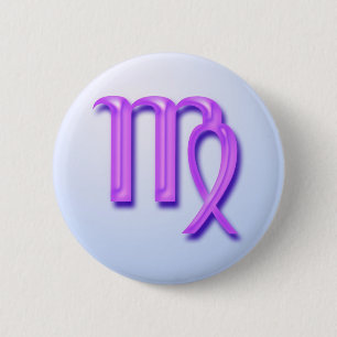 Zodiac sign Virgo Button