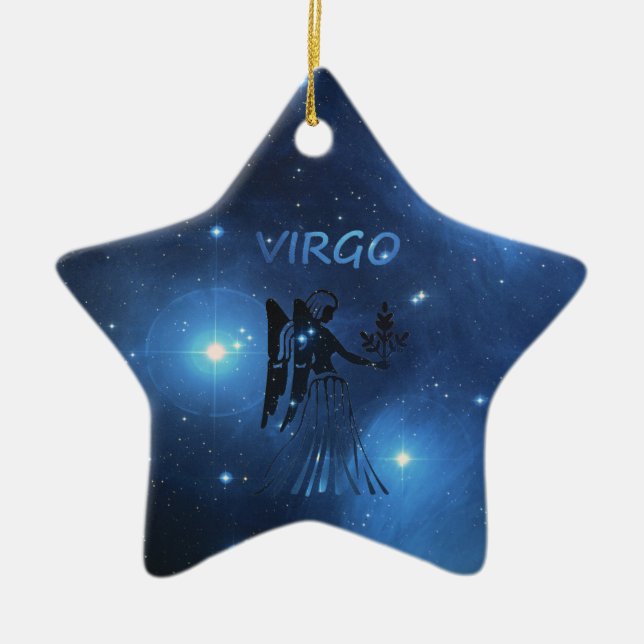 Zodiac sign Virgo Ceramic Ornament (Front)