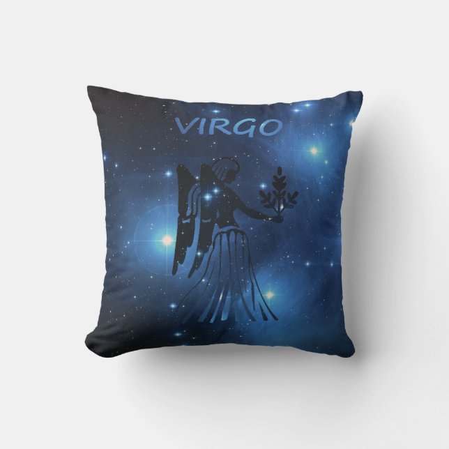 Zodiac sign Virgo Throw Pillow (Front)