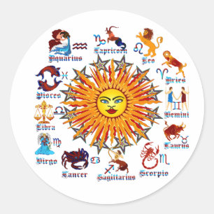 Zodiac-Signs-All-V-1 Classic Round Sticker