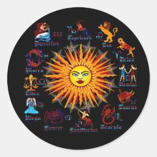 Zodiac-Signs-All-V-1 Classic Round Sticker