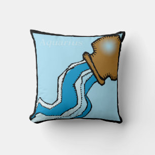 Zodiac Signs Aquarius Birthday Cotton Pillow