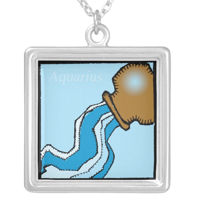Zodiac Signs Aquarius Birthday Necklace (Front)