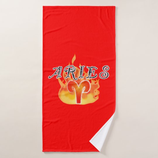 Zodiac Signs Aries Bath Towel