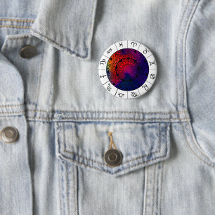 Zodiac Signs - Astrological Wheel Button