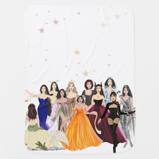 zodiac signs, baby blanket (Front)