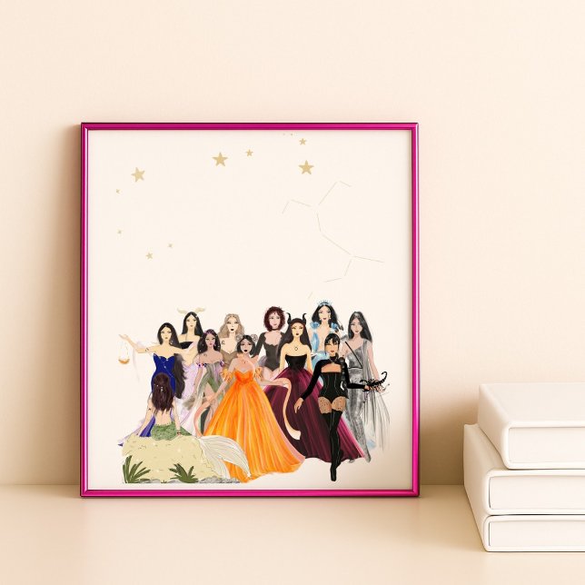 Zodiac signs, fashion sketch, artwork, lanscape, poster (Creator Uploaded)