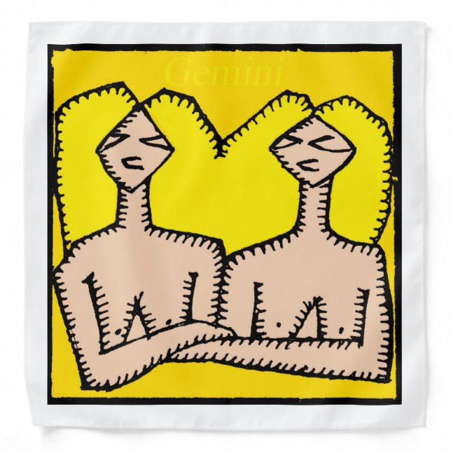 Zodiac Signs Gemini Birthday Bandana (Front)