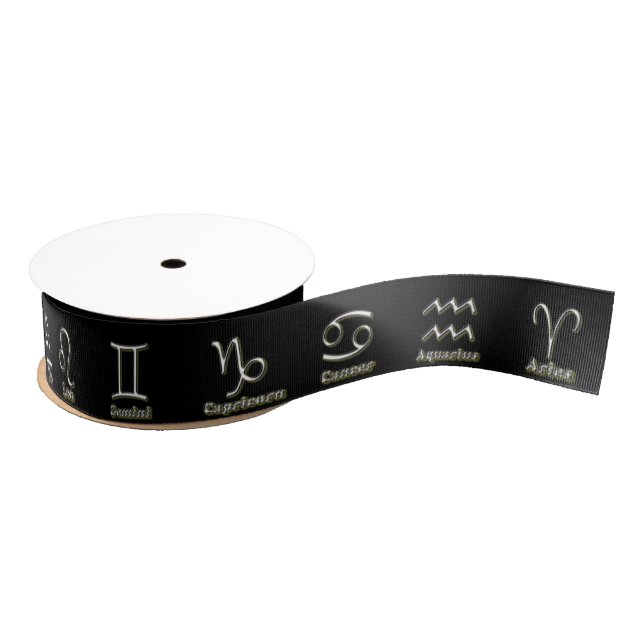 Zodiac signs grosgrain ribbon (Spool)