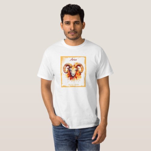 Zodiac Signs in Watercolor Aries T_Shirt