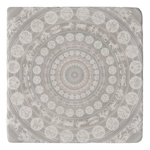 Zodiac Signs Medallion Neutral Boho Trivet