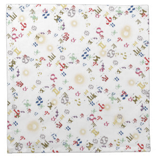 Zodiac Signs Numeric Multicolored Cloth Napkin
