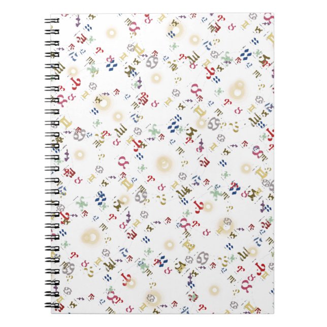 Zodiac Signs Numeric Multicolored Notebook (Front)