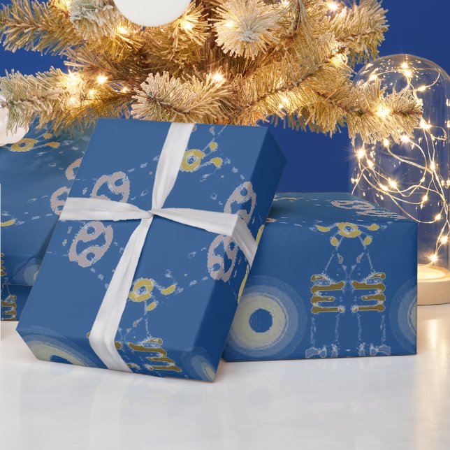 Zodiac Signs Numerical Symbols  Wrapping Paper (Holidays)