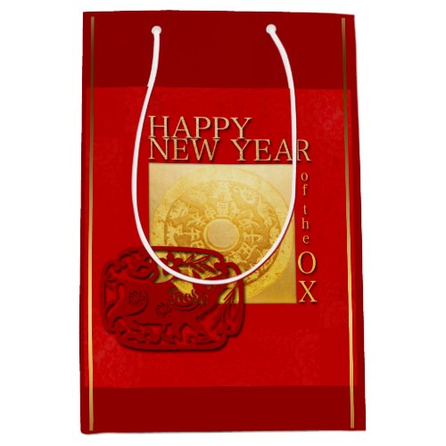 Zodiac Signs Ox Papercut Chinese Year 2021 MGB Medium Gift Bag