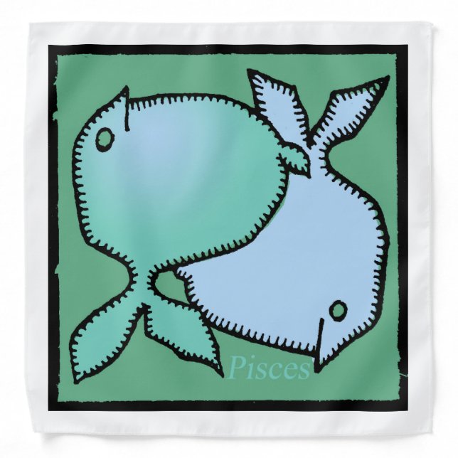 Zodiac Signs Pisces Birthday Bandana (Front)