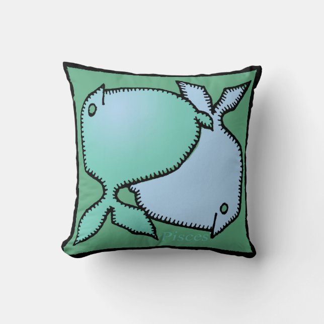 Zodiac Signs Pisces Birthday Pillow (Front)