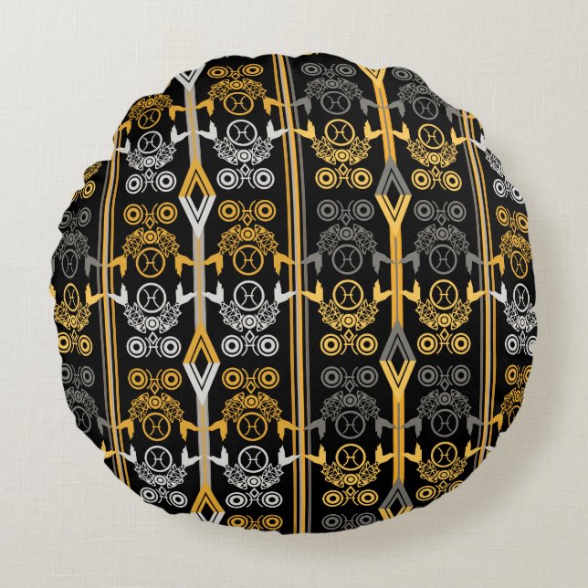 Zodiac signs, Pisces Round Pillow (Front)