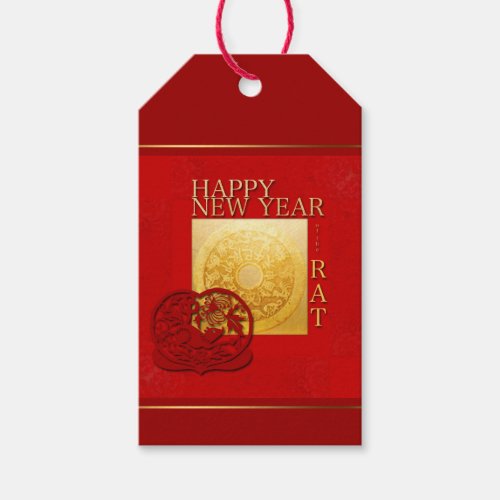 Zodiac Signs Rat Papercut Chinese Year 2020 GT Gift Tags