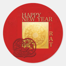 Zodiac Signs Rat Papercut Chinese Year 2020 Round