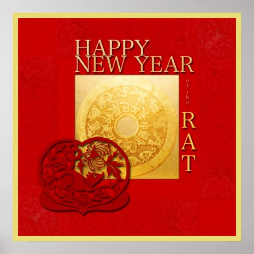 Zodiac Signs Rat Papercut Chinese Year 2020 SqP